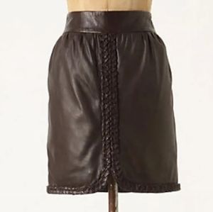 Nwt LEIFSDOTTIR Braided Leather Mini Tulip Skirt 2 NEW